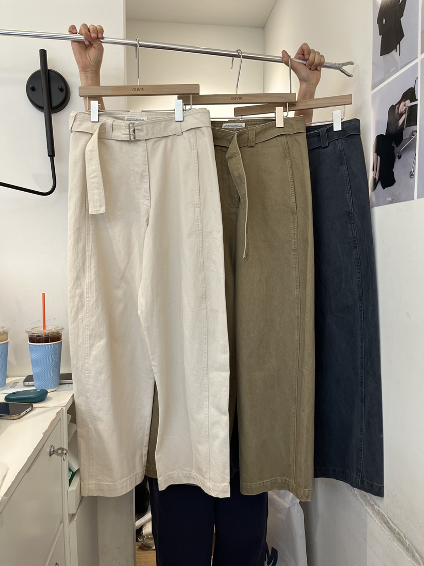 OUVIR東大門直郵女裝新品職業真品26春夏休閑褲含腰帶系帶O.V.R/OUVIR休閑褲