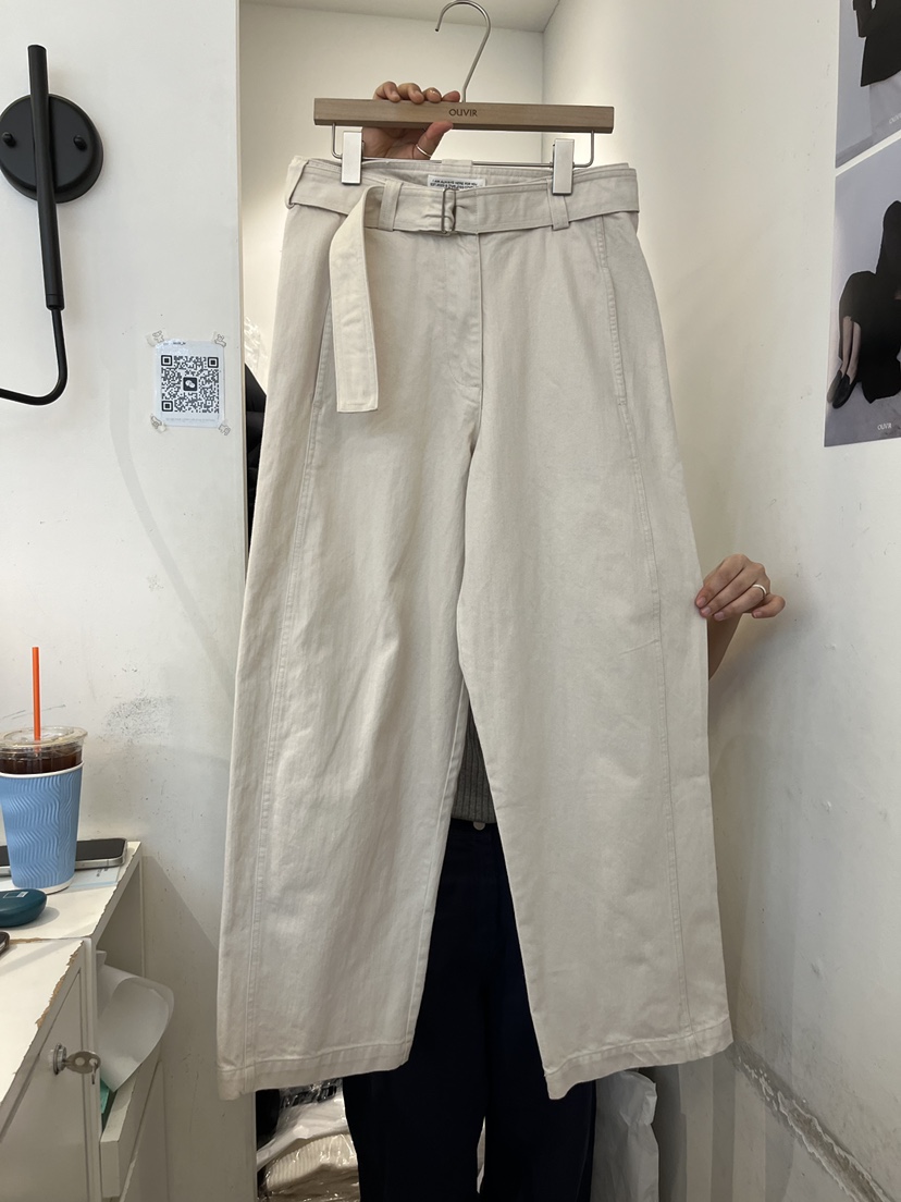 OUVIR東大門直郵女裝新品職業真品26春夏休閑褲含腰帶系帶O.V.R/OUVIR休閑褲圖色1