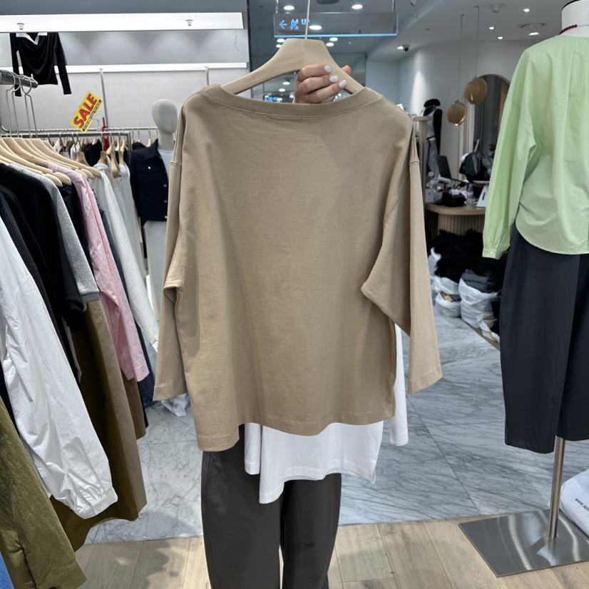 REVE-L東大門直郵女裝新品休閑熱賣真品推薦長袖T恤船領REVE-L長袖T恤