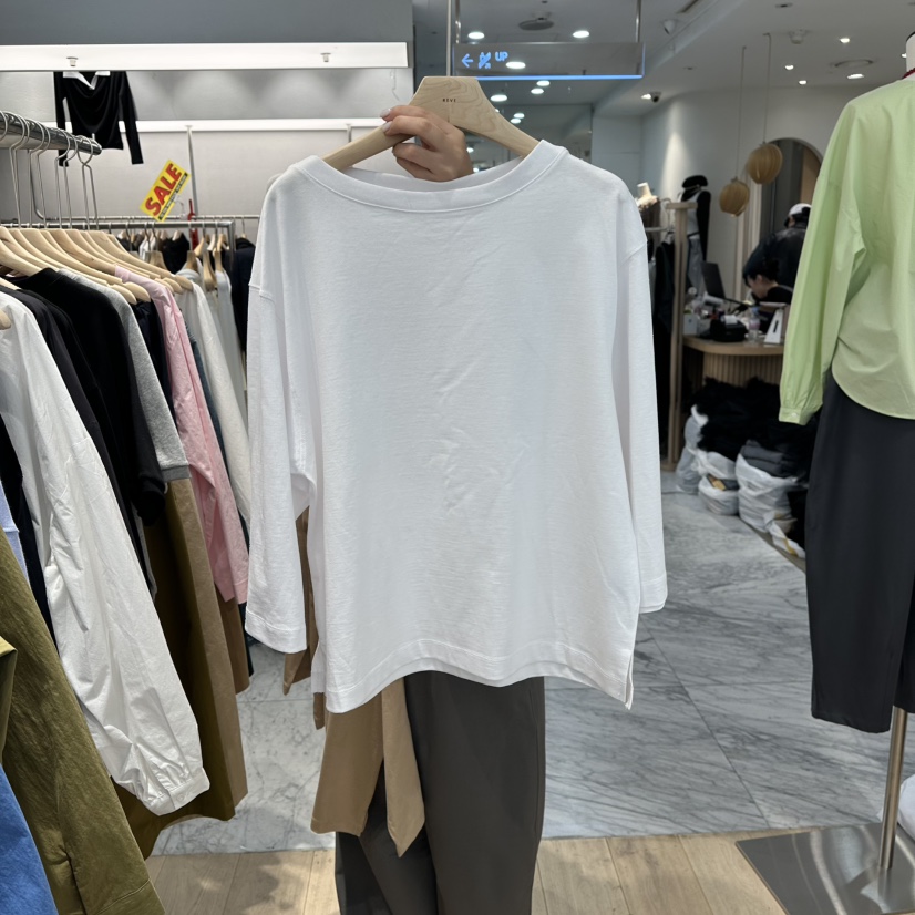 REVE-L東大門直郵女裝新品休閑熱賣真品推薦長袖T恤船領REVE-L長袖T恤圖色1