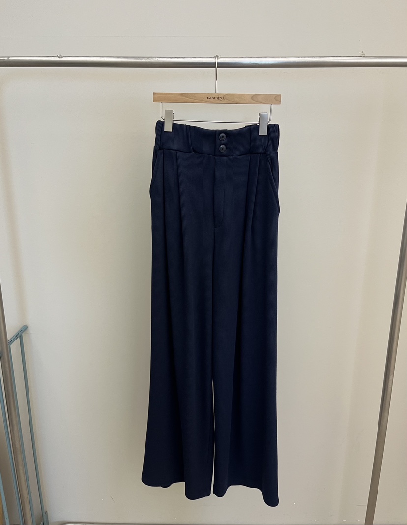 AMUSE SEOUL韓國直郵女裝新品休閑26春夏真品休閑褲紐扣AMUSE SEOUL休閑褲圖色2深藍色