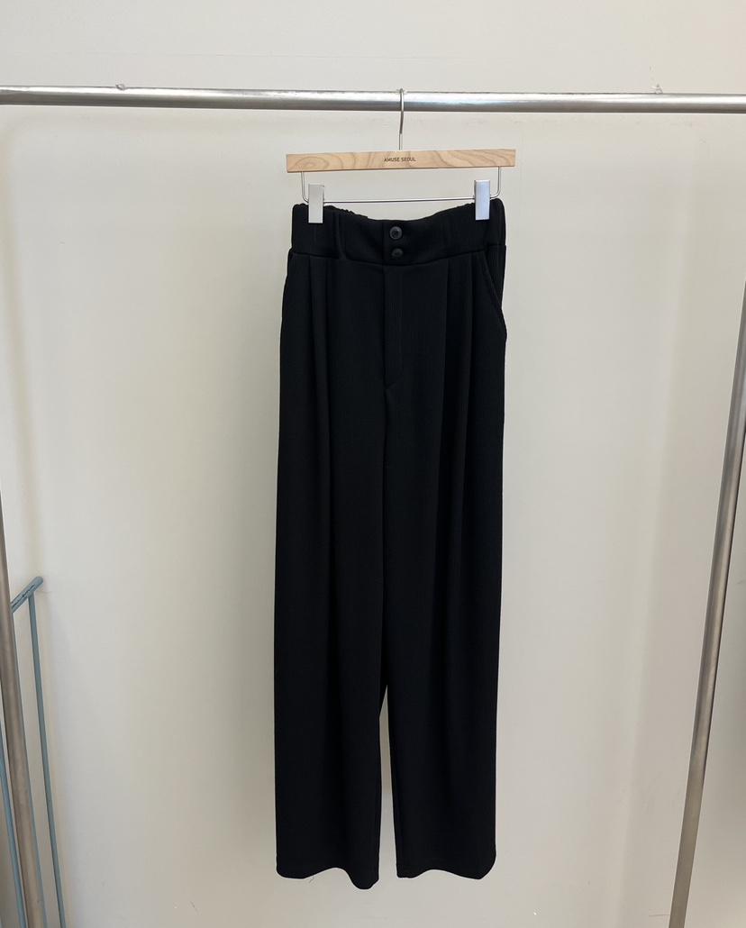 AMUSE SEOUL韓國直郵女裝新品休閑26春夏真品休閑褲紐扣AMUSE SEOUL休閑褲圖色3黑色