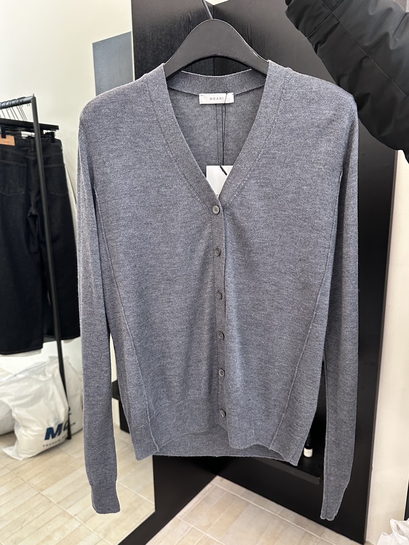 MOANI東大門實拍女裝新款時尚推薦真品針織衫V領混紡開衫MOANI針織衫圖色2