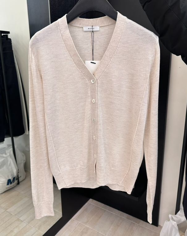 MOANI東大門實拍女裝新款時尚推薦真品針織衫V領混紡開衫MOANI針織衫圖色4