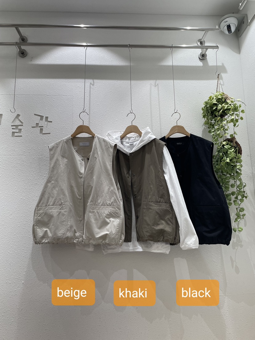 GALLERY-A韓國代購女士新款推薦馬甲不含內搭雙口袋棉質GALLERY馬甲