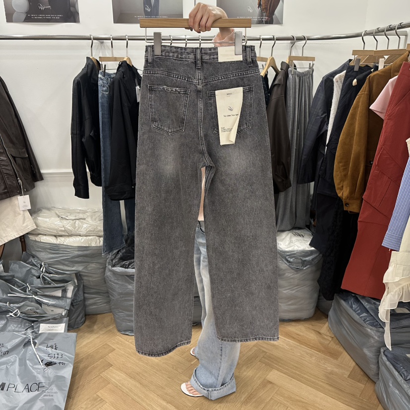 NOWHERE東大門代購女裝新款26春夏休閑職業時尚推薦牛仔褲NOWHERE牛仔褲