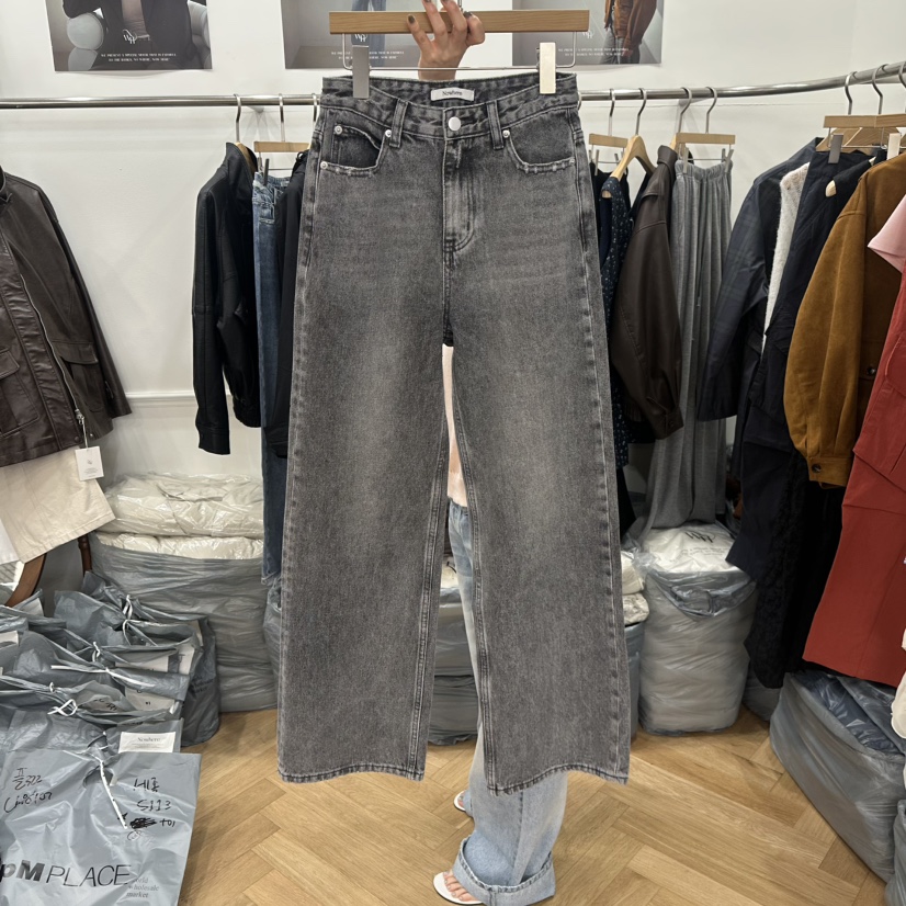 NOWHERE東大門代購女裝新款26春夏休閑職業時尚推薦牛仔褲NOWHERE牛仔褲圖色1