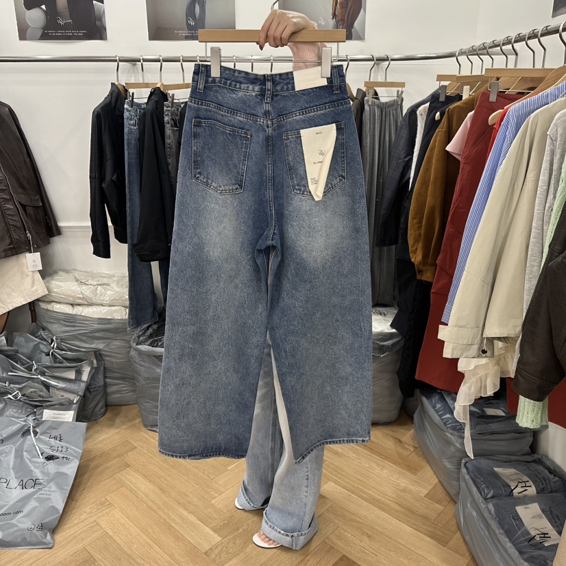 NOWHERE韓國代購女裝新款時尚熱賣真品推薦26春夏職業牛仔褲NOWHERE牛仔褲