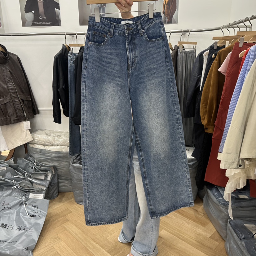 NOWHERE韓國代購女裝新款時尚熱賣真品推薦26春夏職業牛仔褲NOWHERE牛仔褲圖色1