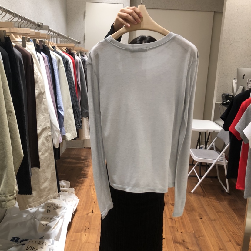 COMELY韓國直郵女士新品推薦職業人氣時尚長袖T恤天絲羊毛COMELY長袖T恤