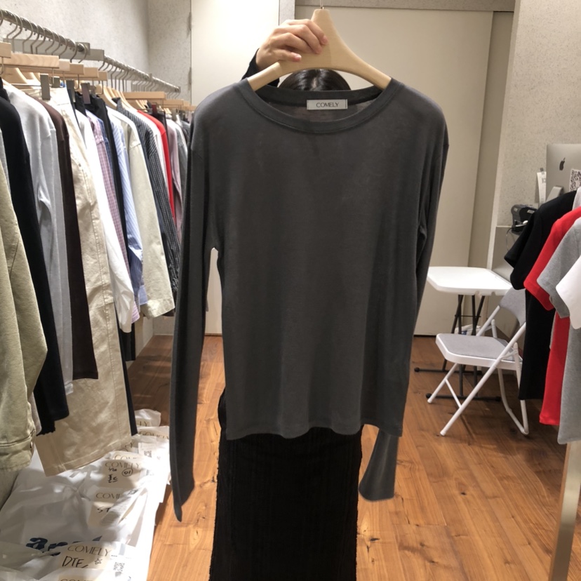 COMELY韓國直郵女士新品推薦職業人氣時尚長袖T恤天絲羊毛COMELY長袖T恤圖色2