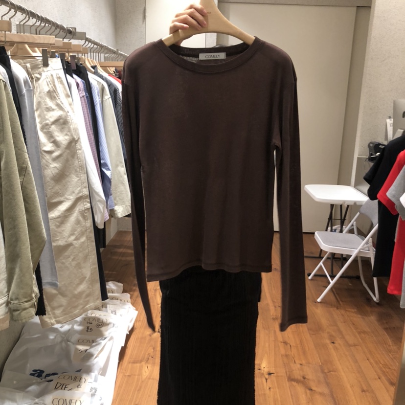 COMELY韓國直郵女士新品推薦職業人氣時尚長袖T恤天絲羊毛COMELY長袖T恤圖色3