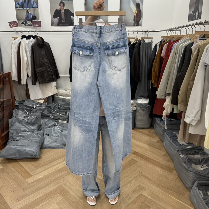 NOWHERE東大門直郵女裝新款休閑熱賣推薦職業真品時尚牛仔褲NOWHERE牛仔褲