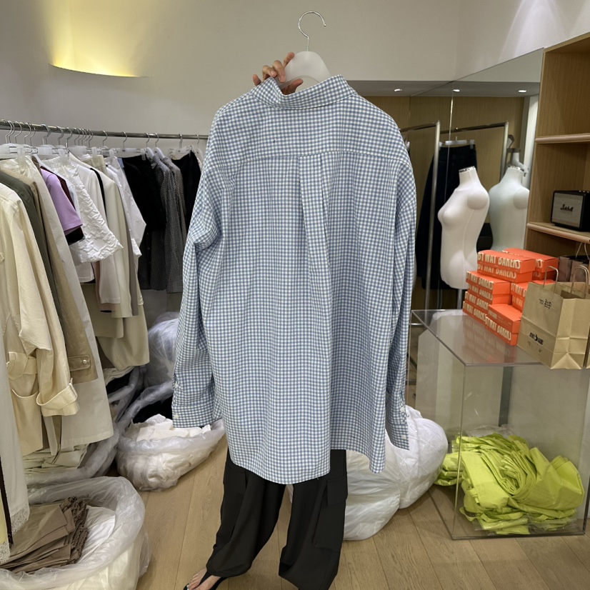 TED東大門實拍女裝新款人氣熱賣職業休閑時尚襯衫蕾絲衫格紋TED襯衫/蕾絲衫