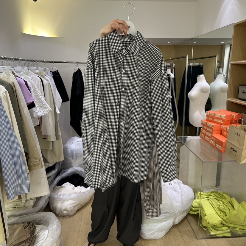 TED東大門實拍女裝新款人氣熱賣職業休閑時尚襯衫蕾絲衫格紋TED襯衫/蕾絲衫圖色3