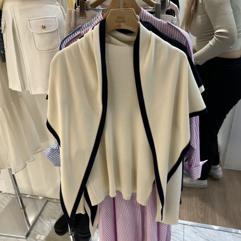 ABLESTUDIO韓國代購女士新款職業休閑人氣真品針織衫披肩ABLESTUDIO針織衫圖色1