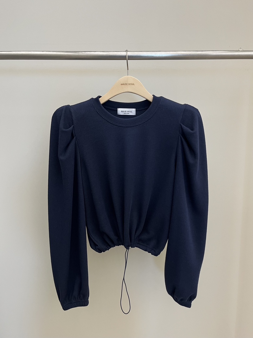 AMUSE SEOUL東大門代購女士新款26春夏熱賣人氣真品長袖T恤AMUSE SEOUL長袖T恤圖色2深藍色