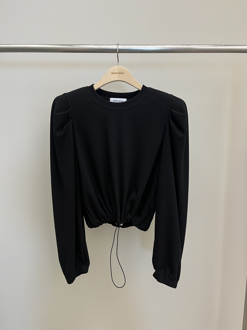 AMUSE SEOUL東大門代購女士新款26春夏熱賣人氣真品長袖T恤AMUSE SEOUL長袖T恤圖色3黑色