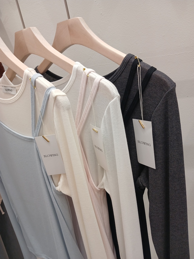 X東大門實拍女裝新款熱賣26春夏推薦休閑真品長袖T恤假兩件BLOWING長袖T恤