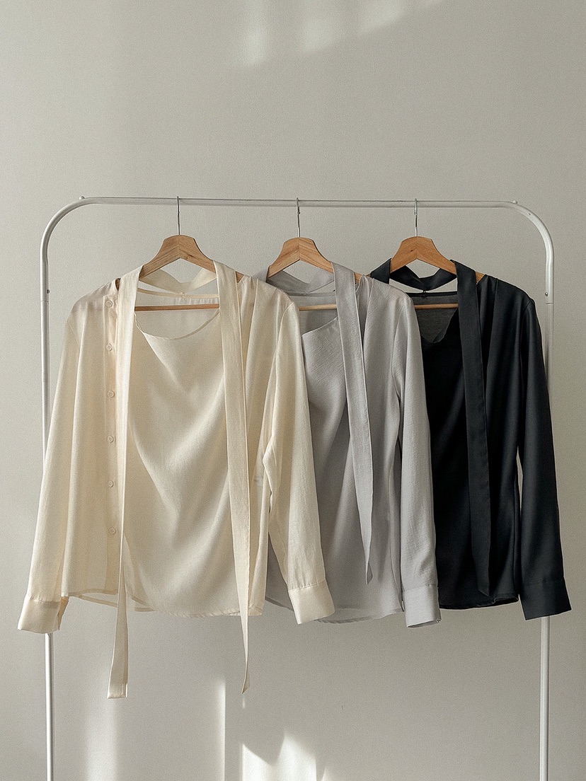 X東大門實拍女士新品推薦人氣職業休閑26春夏熱賣襯衫蕾絲衫BLOWING襯衫/蕾絲衫