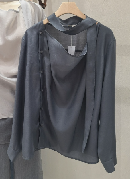 X東大門實拍女士新品推薦人氣職業休閑26春夏熱賣襯衫蕾絲衫BLOWING襯衫/蕾絲衫圖色3