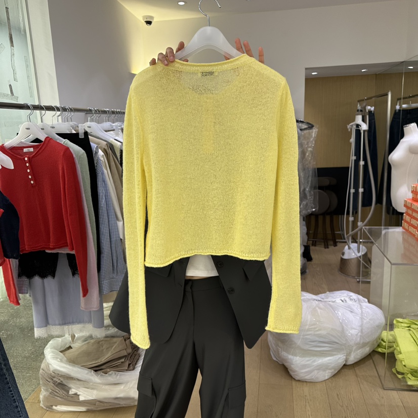 TED韓國直郵女裝新品人氣推薦時尚職業26春夏針織衫單排扣TED針織衫