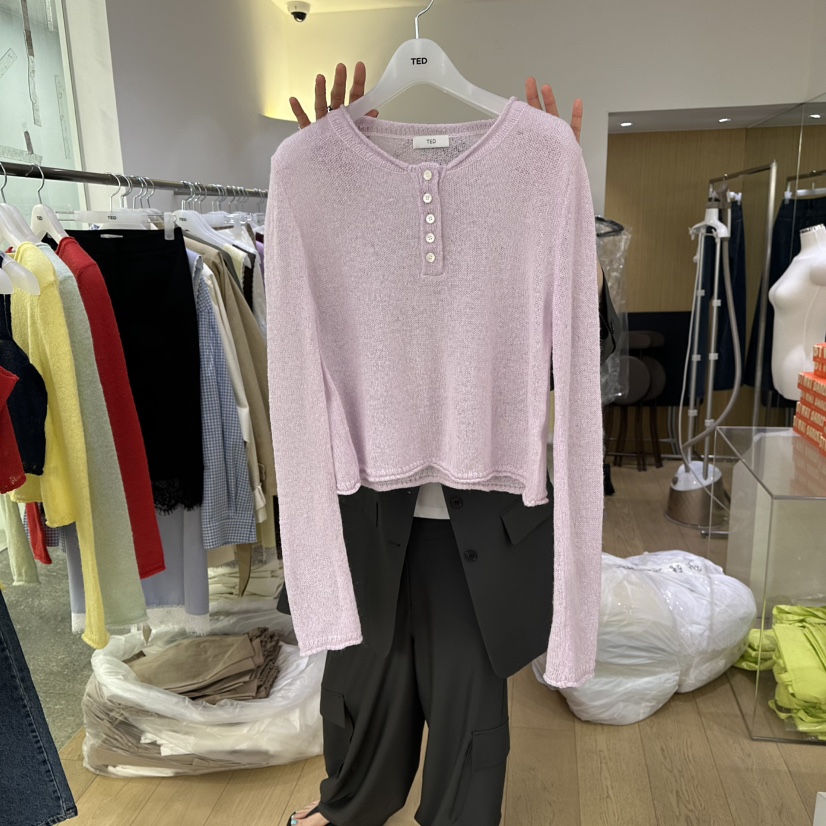 TED韓國直郵女裝新品人氣推薦時尚職業26春夏針織衫單排扣TED針織衫圖色3