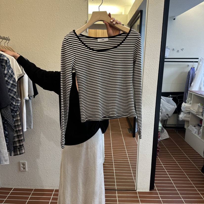 CHOI-L東大門實拍女裝新品休閑26春夏人氣推薦真品長袖T恤CHOI長袖T恤圖色2