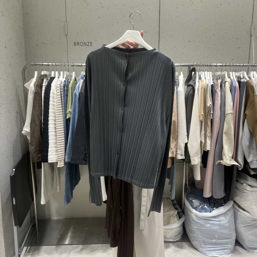 BRONZE東大門代購女士新品真品職業襯衫蕾絲衫兩面可穿褶裥BRONZE襯衫/蕾絲衫