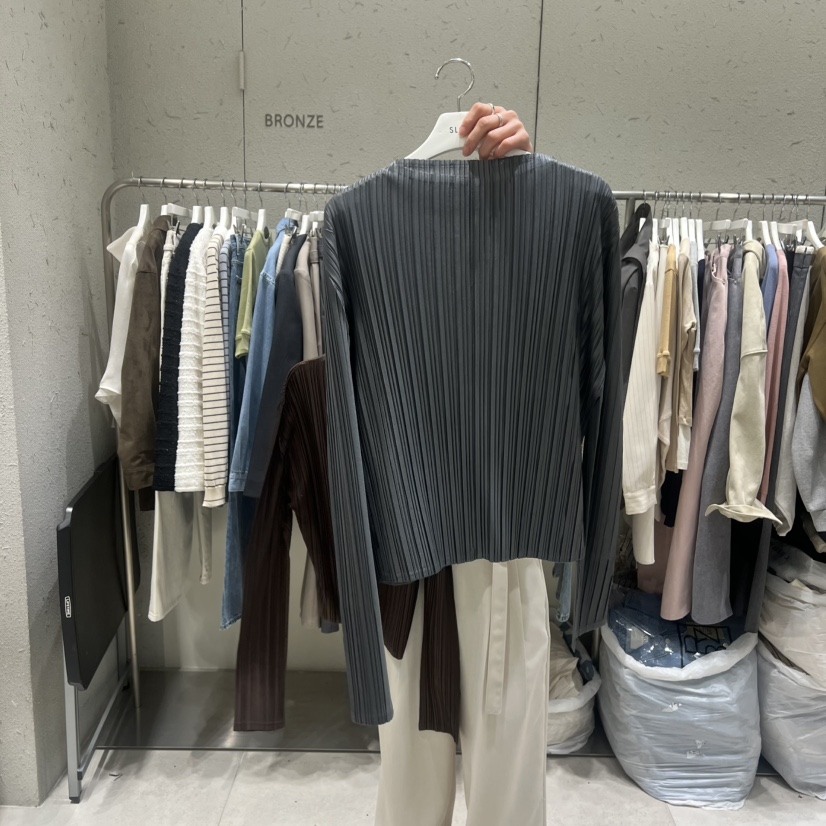 BRONZE東大門代購女士新品真品職業襯衫蕾絲衫兩面可穿褶裥BRONZE襯衫/蕾絲衫圖色2