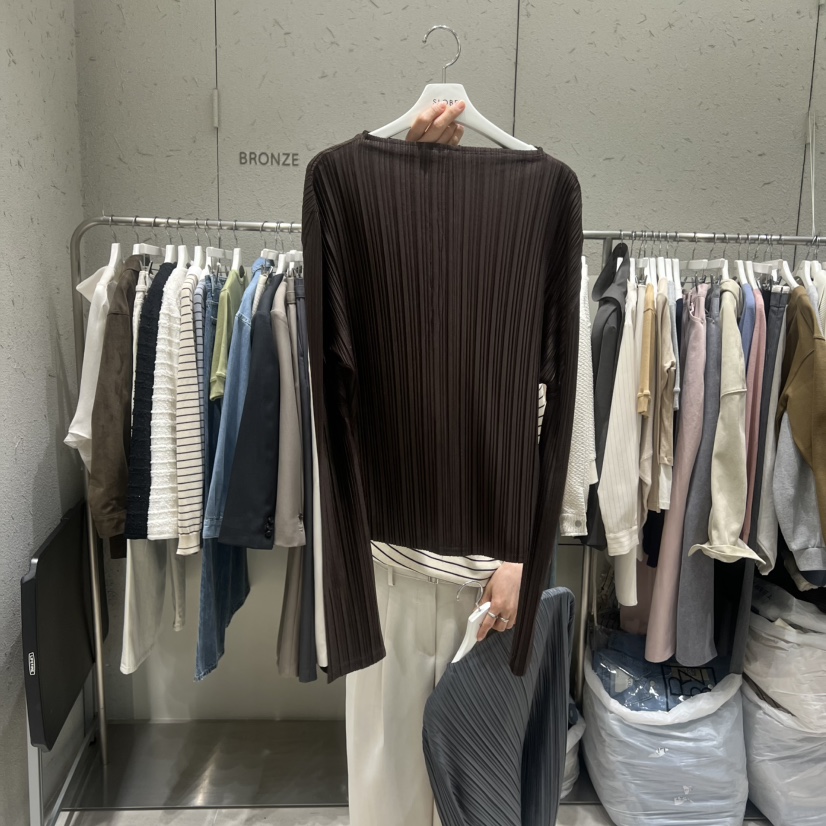 BRONZE東大門代購女士新品真品職業襯衫蕾絲衫兩面可穿褶裥BRONZE襯衫/蕾絲衫圖色3