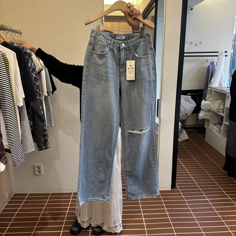 CHOI-L東大門實拍女裝新款休閑時尚推薦熱賣職業人氣牛仔褲CHOI牛仔褲圖色1