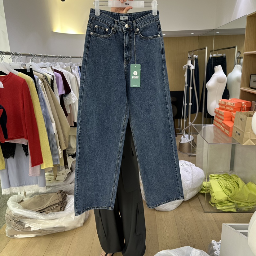 TED韓國代購女裝新品時尚職業休閑26春夏人氣牛仔褲直筒褲TED牛仔褲圖色1