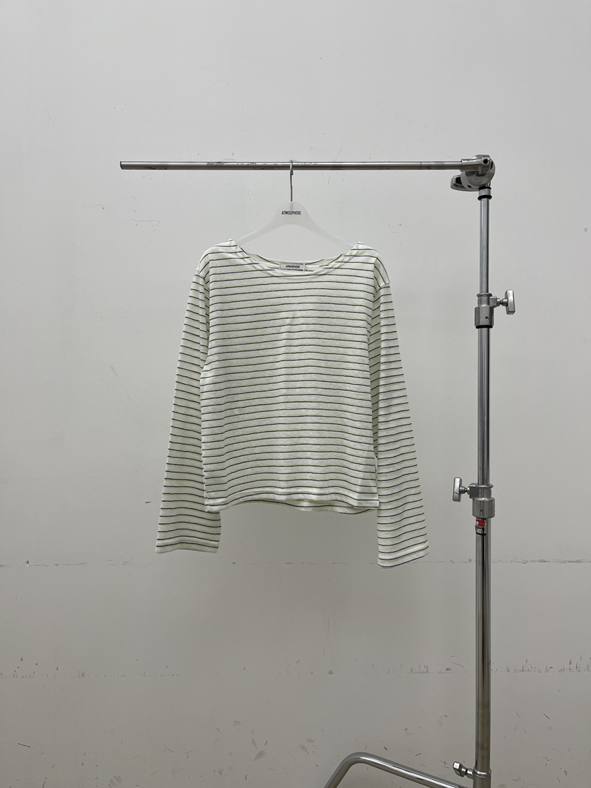 ATMOSPHERE韓國代購女裝新品人氣26春夏職業休閑長袖T恤露肩ATMOSPHERE/BLING長袖T恤圖色3