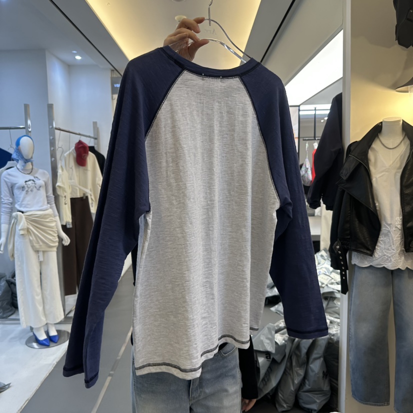 ARR韓國直郵女裝新款推薦休閑26春夏真品熱賣長袖T恤奶油色ARR長袖T恤