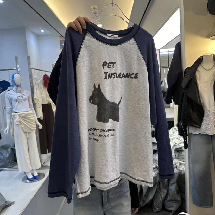 ARR韓國直郵女裝新款推薦休閑26春夏真品熱賣長袖T恤奶油色ARR長袖T恤圖色2