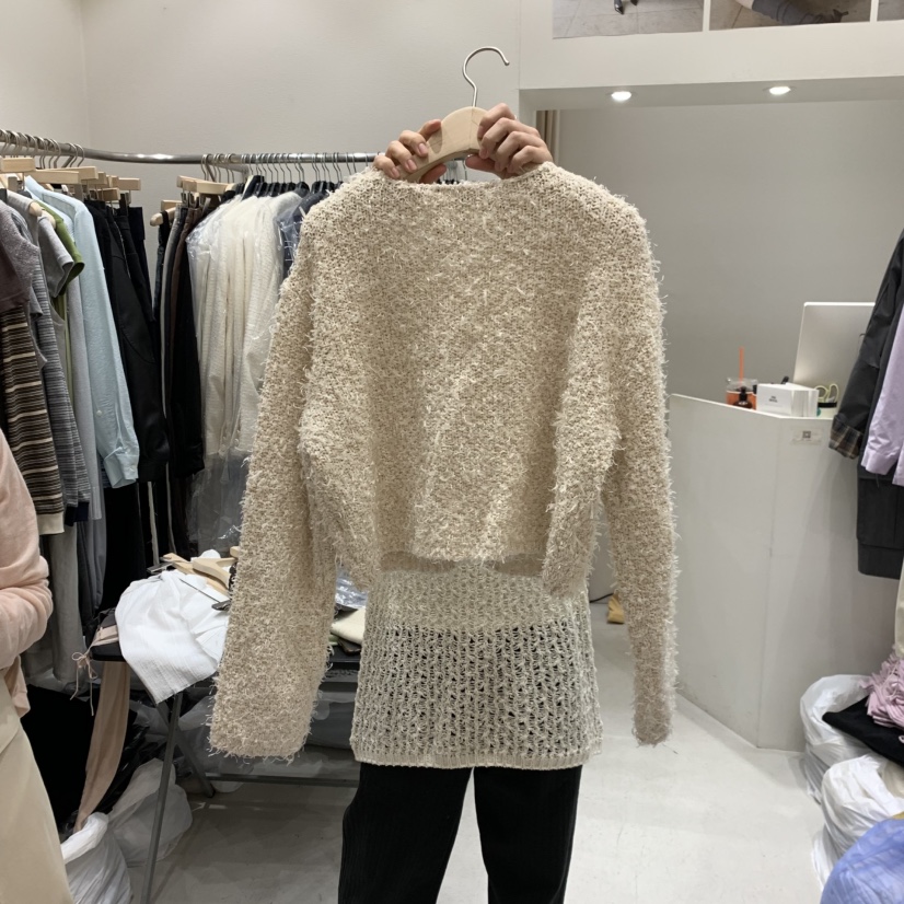 FRE韓國直郵女士新款真品熱賣時尚職業休閑26春夏針織衫花呢FRE針織衫