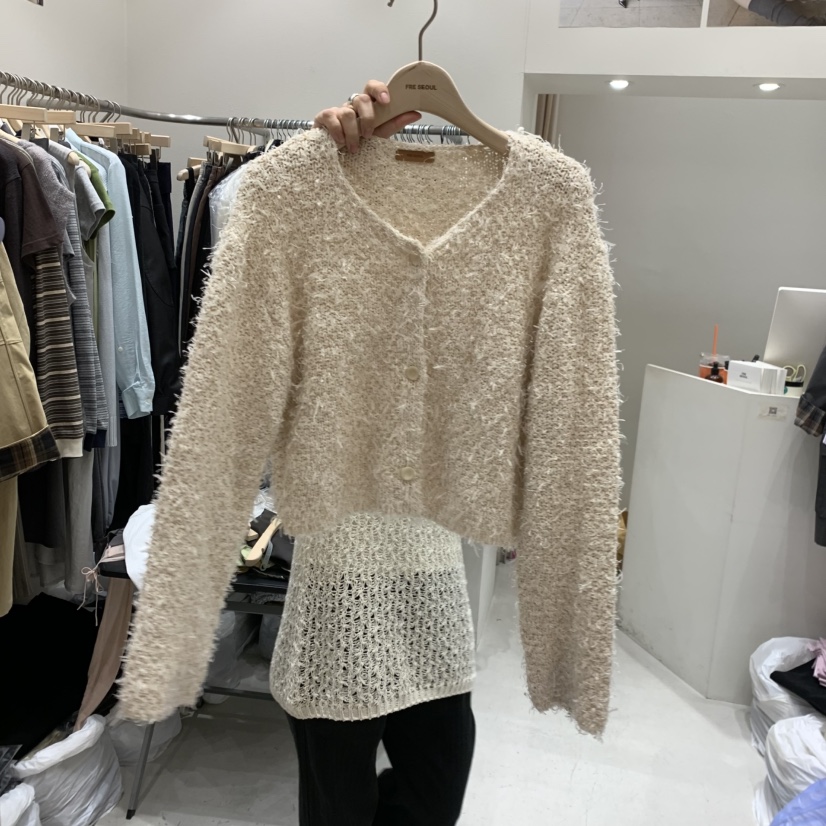 FRE韓國直郵女士新款真品熱賣時尚職業休閑26春夏針織衫花呢FRE針織衫圖色2