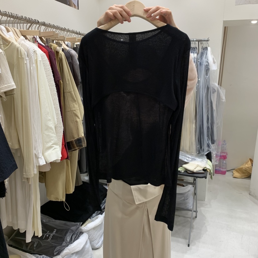 FRE韓國直郵女士新品時尚休閑熱賣職業26春夏長袖T恤假兩件FRE長袖T恤