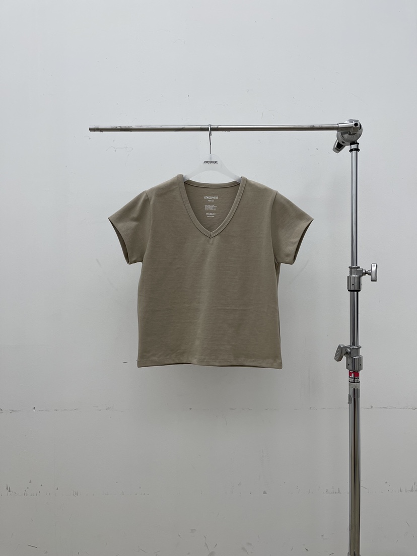 ATMOSPHERE韓國代購女裝新品26春夏人氣推薦真品時尚T恤V領ATMOSPHERE/BLINGT恤圖色2