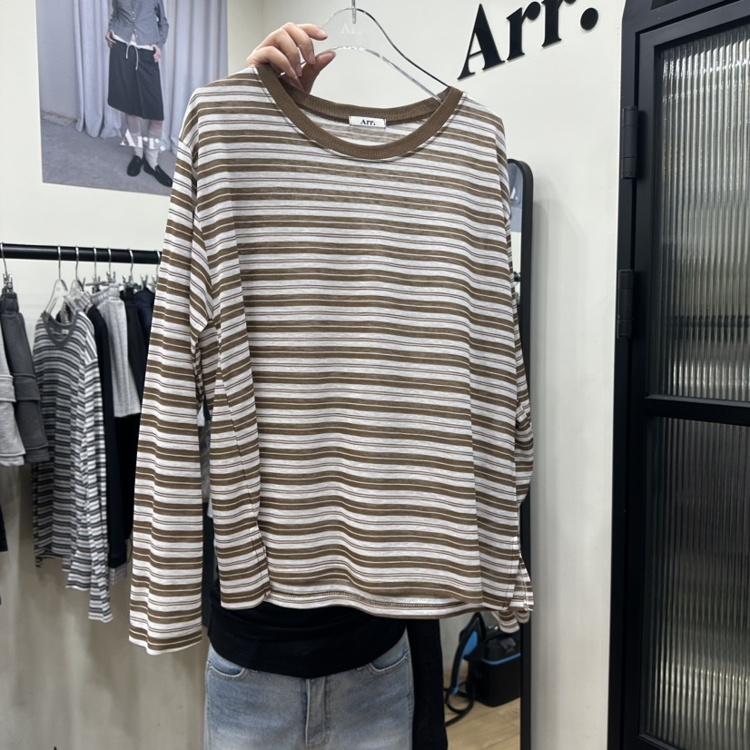 ARR東大門實拍女士新品職業熱賣人氣真品休閑時尚長袖T恤ARR長袖T恤圖色1