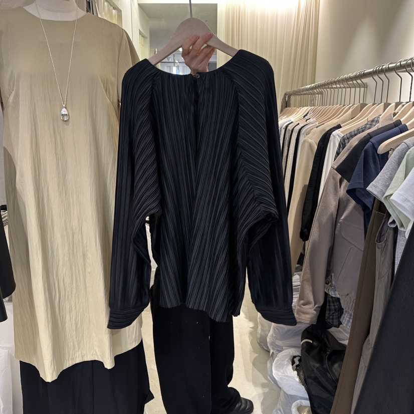 LIL東大門直郵女士新款時尚真品26春夏熱賣襯衫蕾絲衫褶皺LIL襯衫/蕾絲衫