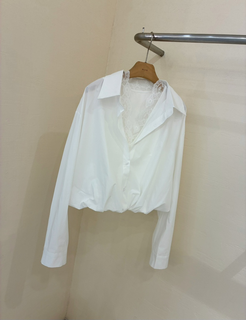 MUSE-P韓國直郵女士新款人氣熱賣推薦時尚襯衫蕾絲衫雙排扣MUSE-P襯衫/蕾絲衫圖色2