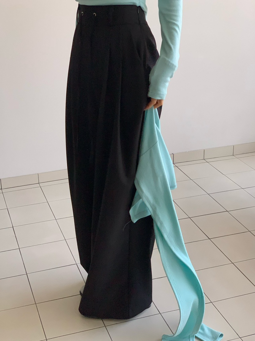 REVE CITE-L韓國代購女士新款時尚26春夏休閑褲褶裥鏤空REVE CITE-L休閑褲