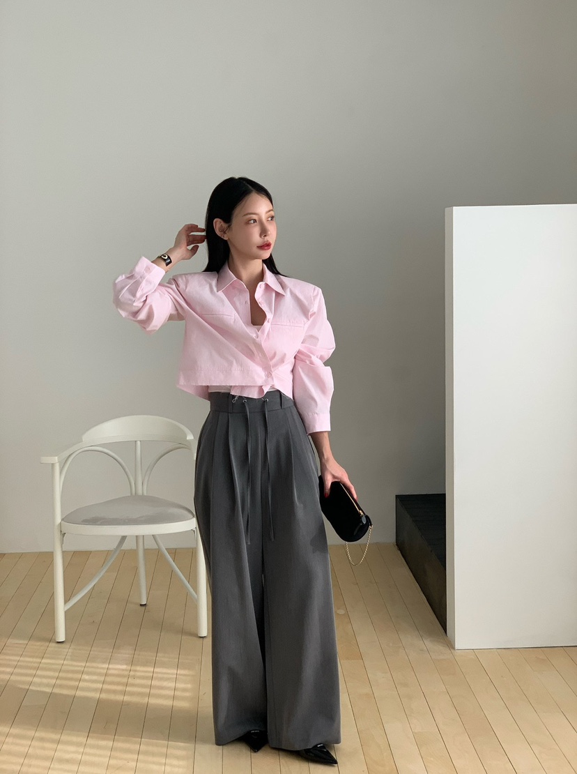 REVE CITE-L韓國代購女士新款時尚26春夏休閑褲褶裥鏤空REVE CITE-L休閑褲