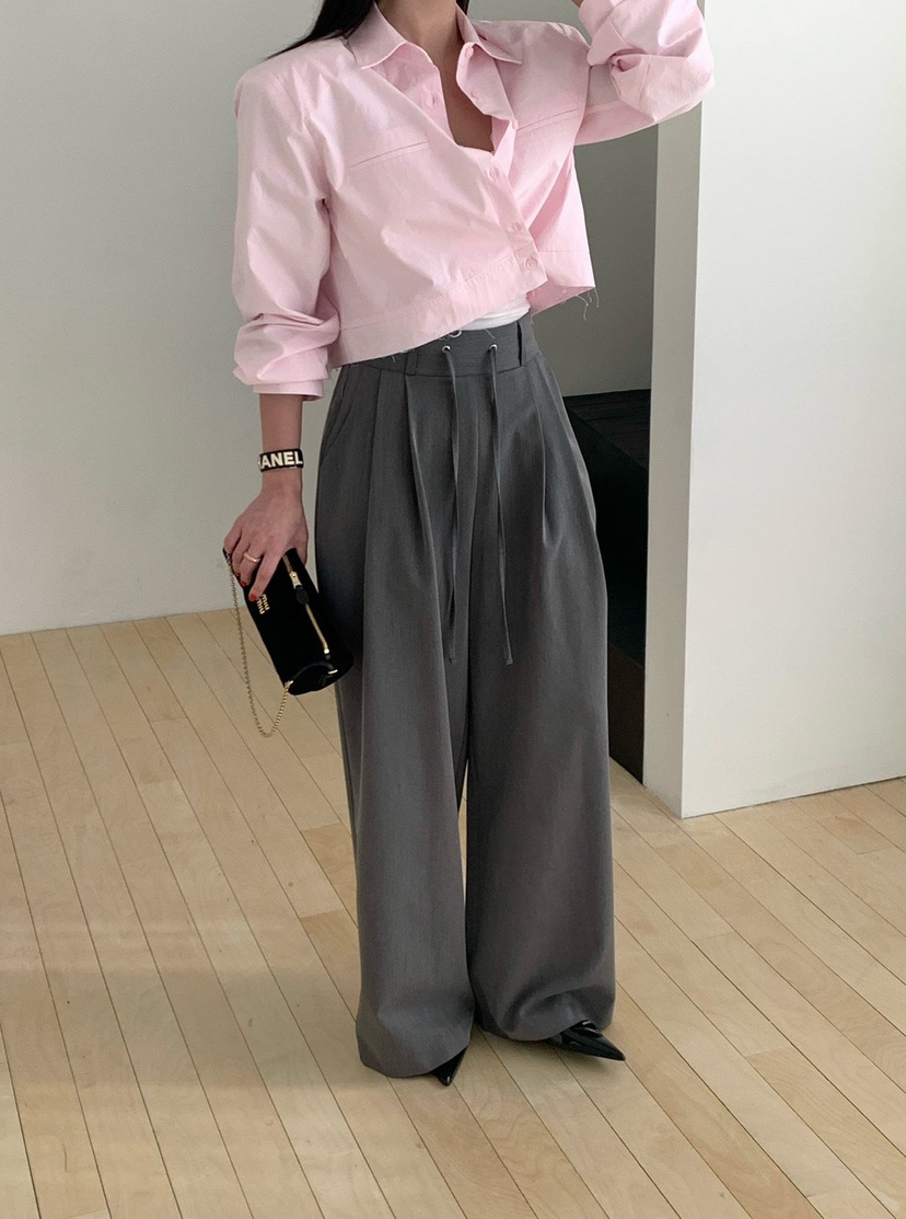 REVE CITE-L韓國代購女士新款時尚26春夏休閑褲褶裥鏤空REVE CITE-L休閑褲