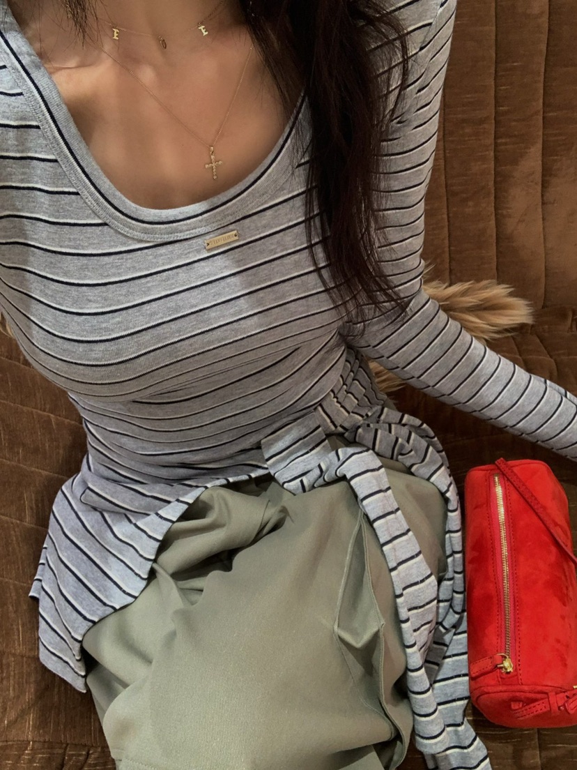 REVE CITE-L韓國代購女裝新品職業熱賣真品長袖T恤披肩REVE CITE-L長袖T恤