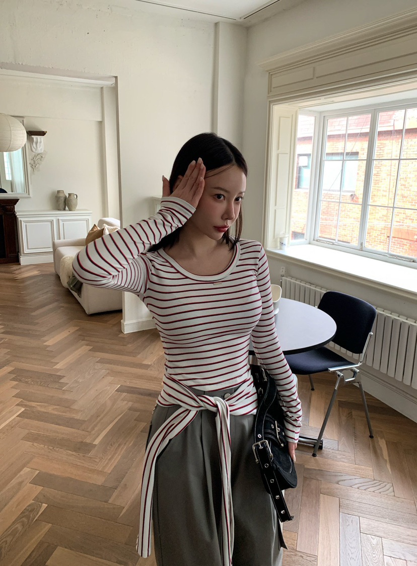 REVE CITE-L韓國代購女裝新品職業熱賣真品長袖T恤披肩REVE CITE-L長袖T恤