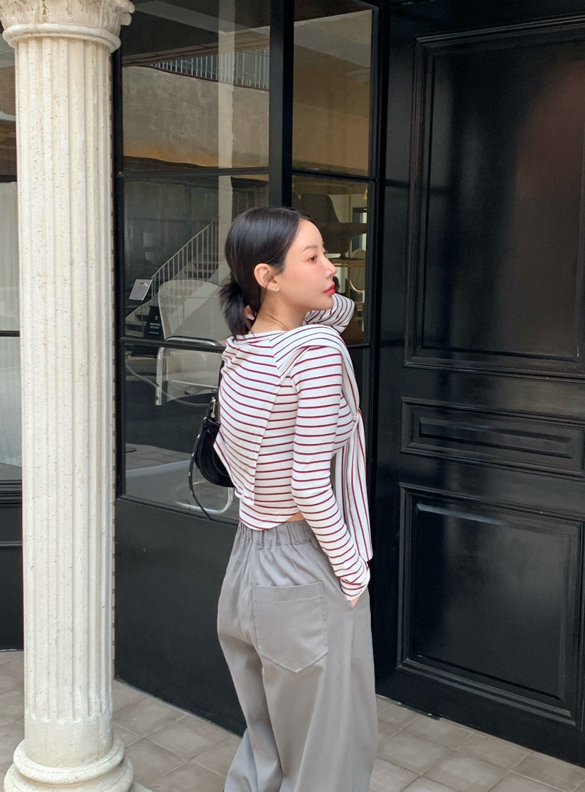 REVE CITE-L韓國代購女裝新品職業熱賣真品長袖T恤披肩REVE CITE-L長袖T恤