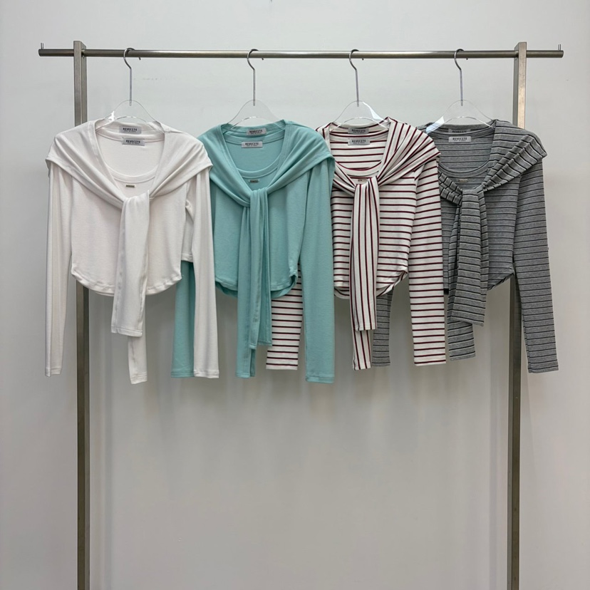 REVE CITE-L韓國代購女裝新品職業熱賣真品長袖T恤披肩REVE CITE-L長袖T恤